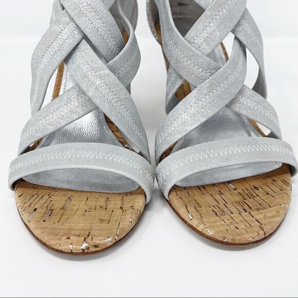 Donald J Pliner Jemi Strappy Wedge Sandal Silver Size 7.5 - Picture 7 of 10
